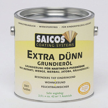 Грунтовка на основе масла для твердых и экзотических пород «Saicos Extra Dunn Grundierol» (0,75 литра)